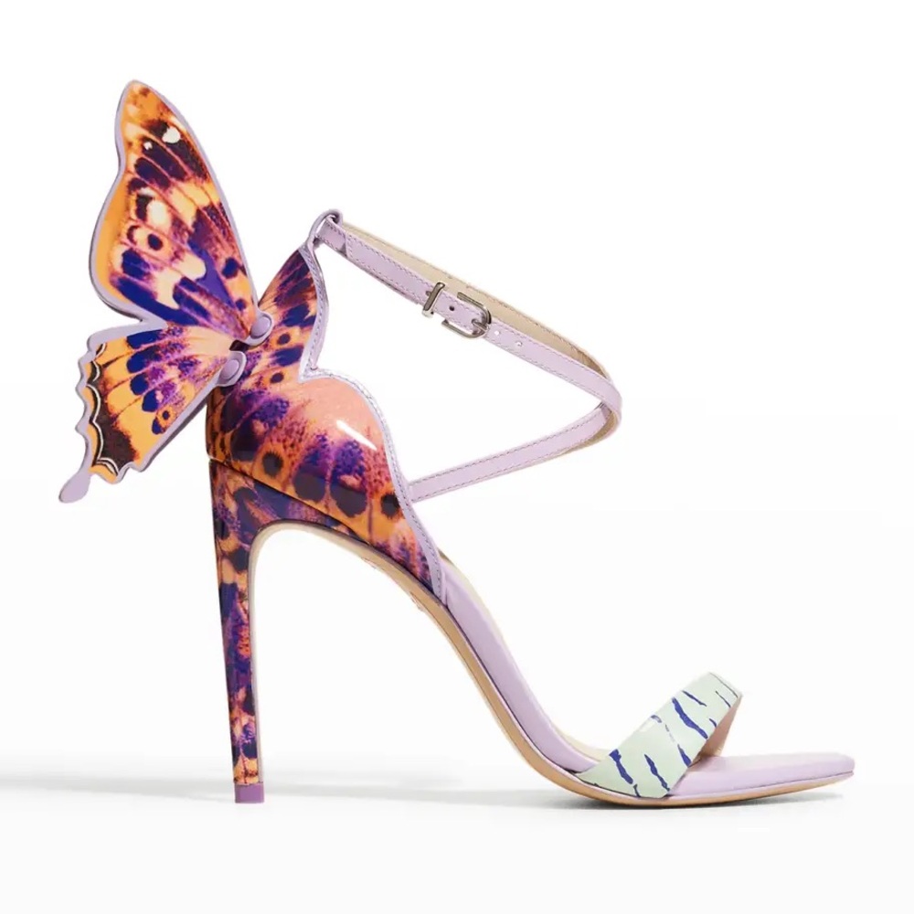 Like new Sophia Webster Chiara Butterfly Printed Stiletto Sandals 40